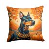 Doberman Pinscher Throw Pillow Machine Washable, Indoor Outdoor Decorative Pillow for Couch, Bed or Patio, 18Hx18W - Fall