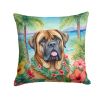 Mastiff Throw Pillow Machine Washable, Indoor Outdoor Decorative Pillow for Couch, Bed or Patio, 18Hx18W - Luau