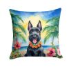 Scottish Terrier Throw Pillow Machine Washable, Indoor Outdoor Decorative Pillow for Couch, Bed or Patio, 18Hx18W - Luau