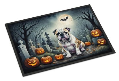 English Bulldog Doormat 18H X 27W - Spooky Halloween Indoor Outdoor Rugs for Entryway, Non Slip