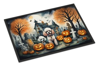 Poodle Doormat 18H X 27W - Spooky Halloween Indoor Outdoor Rugs for Entryway, Non Slip
