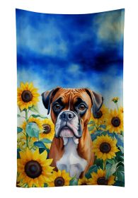 Boxer Decorative Kitchen Bath Hand Towel 15Wx25H - Sunflowers