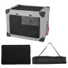 3-Door Dog Crate with Removable Pad and Metal Frame M/L