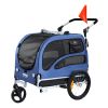 VEVOR Pet Trailer, 2-in-1 Pet Stroller Cart Bicycle Carrier, 100 lbs Weight Capacity