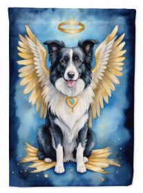 Border Collie My Angel House Flag Large Porch Sleeve Pole Decorative Outside Yard Banner Artwork Wall Hanging, Polyester, House Size, Multicolor