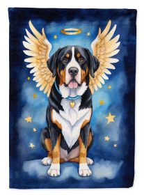 Greater Swiss Mountain Dog My Angel House Flag Large Porch Sleeve Pole Decorative Outside Yard Banner Artwork Wall Hanging, Polyester, House Size