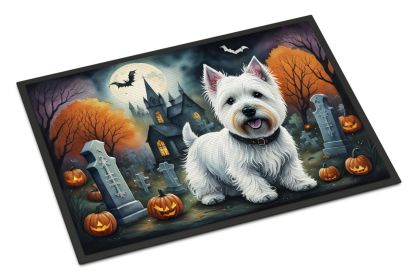 Westie Doormat 24H X 36W - Spooky Halloween Indoor Outdoor Rugs for Entryway, Non Slip