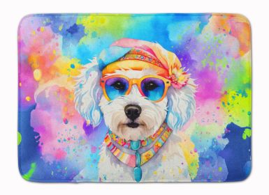 Bichon Frise Hippie Dawg Memory Foam Kitchen Mat Machine Washable Anti-Fatigue Mat Cushion Comfort Bath Mat or Kitchen Rug