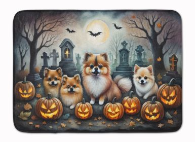 Pomeranian Spooky Halloween Memory Foam Kitchen Mat Machine Washable Anti-Fatigue Mat Cushion Comfort Bath Mat or Kitchen Rug