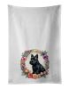 Scottish Terrier Decorative Kitchen Bath Hand Towel Set of 2 19Wx28H - Flowers
