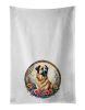 Anatolian Shepherd Dog Decorative Kitchen Bath Hand Towel Set of 2 19Wx28H - Flowers White