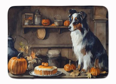 Australian Shepherd Fall Kitchen Pumpkins Memory Foam Kitchen Mat Machine Washable Anti-Fatigue Mat Cushion Comfort Bath Mat or Kitchen Rug