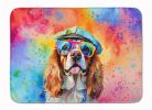 Cavalier Spaniel Hippie Dawg Memory Foam Kitchen Mat Machine Washable Anti-Fatigue Mat Cushion Comfort Bath Mat or Kitchen Rug