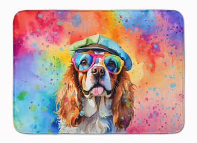 Cavalier Spaniel Hippie Dawg Memory Foam Kitchen Mat Machine Washable Anti-Fatigue Mat Cushion Comfort Bath Mat or Kitchen Rug