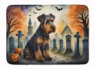 Airedale Terrier Spooky Halloween Memory Foam Kitchen Mat Machine Washable Anti-Fatigue Mat Cushion Comfort Bath Mat or Kitchen Rug