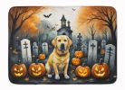 Yellow Labrador Retriever Spooky Halloween Memory Foam Kitchen Mat Machine Washable Anti-Fatigue Mat Cushion Comfort Bath Mat or Kitchen Rug