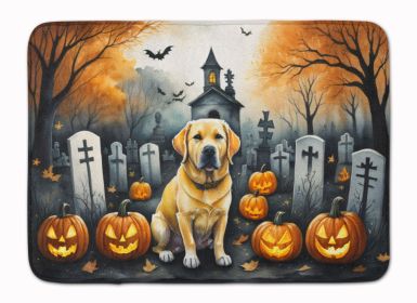 Yellow Labrador Retriever Spooky Halloween Memory Foam Kitchen Mat Machine Washable Anti-Fatigue Mat Cushion Comfort Bath Mat or Kitchen Rug