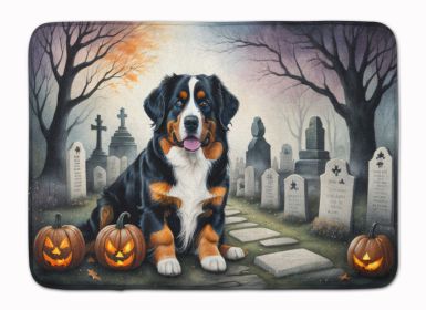 Bernese Mountain Dog Spooky Halloween Memory Foam Kitchen Mat Machine Washable Anti-Fatigue Mat Cushion Comfort Bath Mat or Kitchen Rug