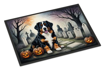 Bernese Mountain Dog Doormat 24H X 36W - Spooky Halloween Indoor Outdoor Rugs for Entryway, Non Slip