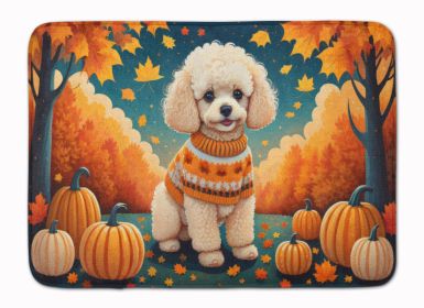 Poodle Fall Memory Foam Kitchen Mat Machine Washable Anti-Fatigue Mat Cushion Comfort Bath Mat or Kitchen Rug