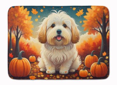Coton De Tulear Fall Memory Foam Kitchen Mat Machine Washable Anti-Fatigue Mat Cushion Comfort Bath Mat or Kitchen Rug