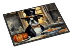 Boston Terrier Doormat 24H X 36W - Fall Pumpkins Indoor Outdoor Rugs for Entryway, Non Slip