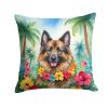 Belgian Tervuren Throw Pillow Machine Washable, Indoor Outdoor Decorative Pillow for Couch, Bed or Patio, 14Hx14W - Luau