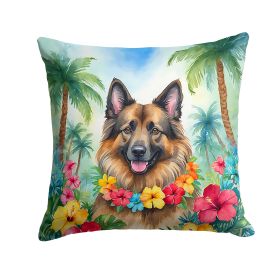 Belgian Tervuren Throw Pillow Machine Washable, Indoor Outdoor Decorative Pillow for Couch, Bed or Patio, 14Hx14W - Luau