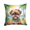 Brussels Griffon Throw Pillow Machine Washable, Indoor Outdoor Decorative Pillow for Couch, Bed or Patio, 14Hx14W - Luau