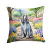 Afghan Hound Throw Pillow Machine Washable, Indoor Outdoor Decorative Pillow for Couch, Bed or Patio, 14Hx14W - Spring Garden