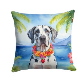 Great Dane Throw Pillow Machine Washable, Indoor Outdoor Decorative Pillow for Couch, Bed or Patio, 14Hx14W - Luau