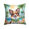 Papillon Throw Pillow Machine Washable, Indoor Outdoor Decorative Pillow for Couch, Bed or Patio, 14Hx14W - Luau