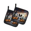 Papillon Spooky Halloween Pair of Pot Holders Kitchen Heat Resistant Pot Holders Sets Oven Hot Pads for Cooking Baking BBQ, 7 1/2 x 7 1/2