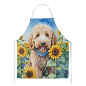 Goldendoodle Apron Cooking Kitchen Server Baking Crafts Gardening for Adult Women Men, Unisex, Large, Multicolor - Sunflowers