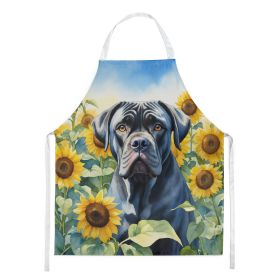 Cane Corso Apron Cooking Kitchen Server Baking Crafts Gardening for Adult Women Men, Unisex, Large, Multicolor - Sunflowers