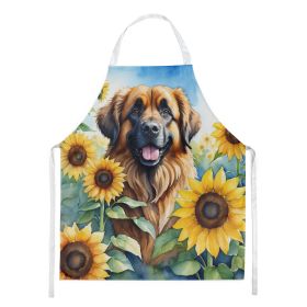 Leonberger Apron Cooking Kitchen Server Baking Crafts Gardening for Adult Women Men, Unisex, Large, Multicolor - Sunflowers