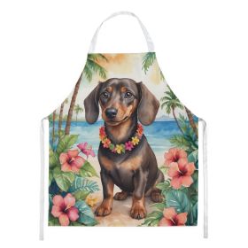 Dachshund Apron Cooking Kitchen Server Baking Crafts Gardening for Adult Women Men, Unisex, Large, Multicolor - Luau