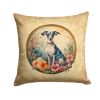 Italian Greyhound Throw Pillow Machine Washable, Indoor Outdoor Decorative Pillow for Couch, Bed or Patio, 14Hx14W - Flowers
