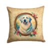 Great Pyrenees Throw Pillow Machine Washable, Indoor Outdoor Decorative Pillow for Couch, Bed or Patio, 14Hx14W - Flowers