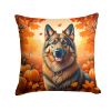 Belgian Tervuren Throw Pillow Machine Washable, Indoor Outdoor Decorative Pillow for Couch, Bed or Patio, 14Hx14W - Fall