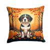 Beagle Throw Pillow Machine Washable, Indoor Outdoor Decorative Pillow for Couch, Bed or Patio, 14Hx14W - Fall