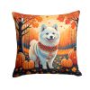 American Eskimo Throw Pillow Machine Washable, Indoor Outdoor Decorative Pillow for Couch, Bed or Patio, 14Hx14W - Fall