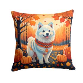American Eskimo Throw Pillow Machine Washable, Indoor Outdoor Decorative Pillow for Couch, Bed or Patio, 14Hx14W - Fall