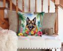 Belgian Tervuren Throw Pillow Machine Washable, Indoor Outdoor Decorative Pillow for Couch, Bed or Patio, 14Hx14W - Luau