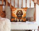 Cocker Spaniel Throw Pillow Machine Washable, Indoor Outdoor Decorative Pillow for Couch, Bed or Patio, 14Hx14W - Fall