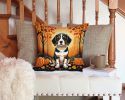 Beagle Throw Pillow Machine Washable, Indoor Outdoor Decorative Pillow for Couch, Bed or Patio, 14Hx14W - Fall
