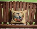 Italian Greyhound Throw Pillow Machine Washable, Indoor Outdoor Decorative Pillow for Couch, Bed or Patio, 14Hx14W - Flowers
