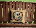 Great Pyrenees Throw Pillow Machine Washable, Indoor Outdoor Decorative Pillow for Couch, Bed or Patio, 14Hx14W - Flowers