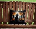 Black Labrador Retriever Throw Pillow Machine Washable, Indoor Outdoor Decorative Pillow for Couch, Bed or Patio, 14Hx14W - Spooky Halloween