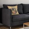 Bearded Collie Throw Pillow Machine Washable, Indoor Outdoor Decorative Pillow for Couch, Bed or Patio, 14Hx14W - Flowers